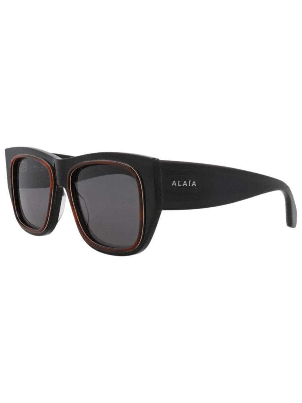 New Alaia Women's Sunglasses Square Rectangle Recycled Acetate Frame Black Black